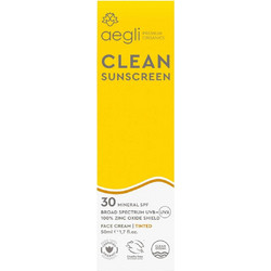 Aegli Premium Organics Clean Αντηλιακό Γαλάκτωμα Προσώπου Αντιγηραντικό με Χρώμα SPF30 50ml