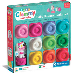 Soft Clemmy Σετ 10 Μαλακά Τουβλάκια & Φιγουράκι Μονόκερος Για 3+ Ετών