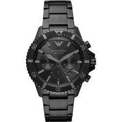Emporio Armani Ανδρικό Ρολόι Χρονογράφος με Μαύρο Μεταλλικό Μπρασελέ AR11363