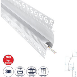 Χωνευτό Προφίλ Αλουμινίου LED 5Τεμ IP20