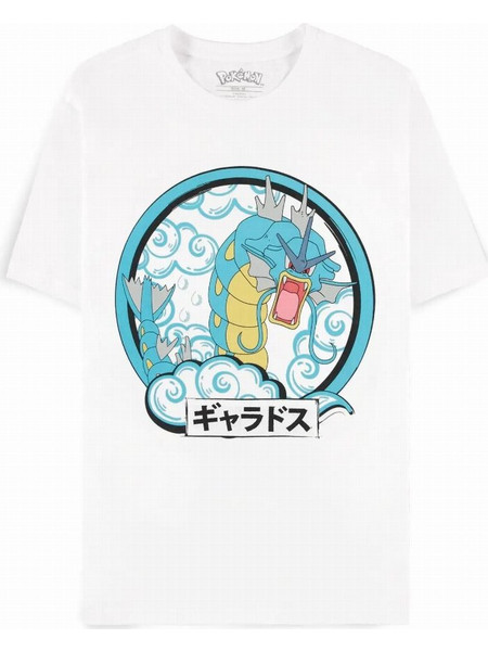 Pokemon - Gyarados Circle White T-Shirt
