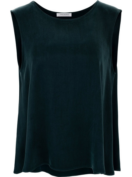 Philosophy green cupro viscose αμάνικο τοπ