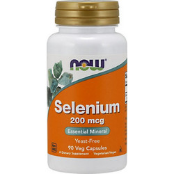 Now Foods Selenium Yeast Free 200mcg 90 Κάψουλες