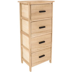 Eurocasa Επιπλο Δαπέδου Ραφιέρα Με 4 Συρτάρια MDF 9708 (28X38X86)