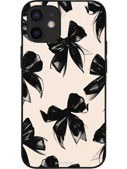 Sonique Diva Series Back Cover Black Bows (iPhone 12 mini)