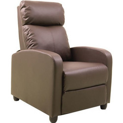 Woodwell Πολυθρόνα Relax Δερματίνη Καφέ Porter Ε9781,7P