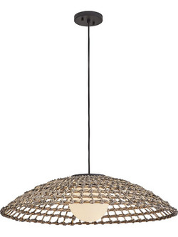 Hinkley Arlen HK-ARLEN-P2-L-BK Κρεμαστό Φωτιστικό Οροφής Black Rattan