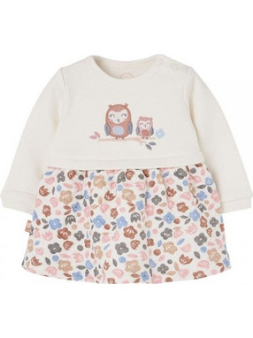 BOBOLI Knit dress floral for baby -BCI - 114039 - ΚΟΡΙΤΣΙ - OFF WHITE