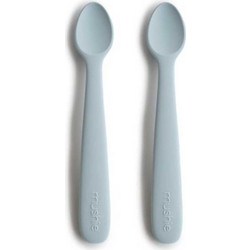 Mushie Σετ Βρεφικά Κουτάλια Σιλικόνης 6m+ Powder Blue 2τμχ