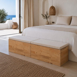 Ξύλινο παγκάκι- μπαούλο Nextdeco Natural Υ39x40x80εκ