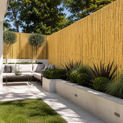 Καλαμωτή Κίτρινο Bamboo O25-30mm με Inox Σύρμα 250 x 250εκ