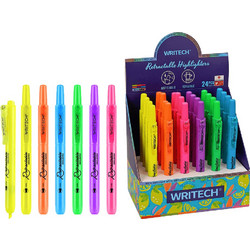WRITECH ΒΙΤΡΙΝΑ ΓΕΜΑΤΗ ΜΑΡΚΑΔΟΡΟΣ ΥΠΟΓΡAMMΙΣΗΣ ΚΟΥΜΠΙ 1-4mm RETRACTABLE NEON 24 ΤΕΜΑΧΙΑ