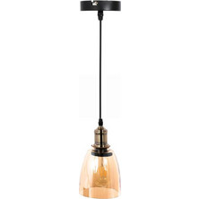 Home Deco Factory Κρεμαστό Φωτιστικό Οροφής Καμπάνα Μονόφωτο E27 Καφέ LA12004