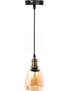 Home Deco Factory Κρεμαστό Φωτιστικό Οροφής Καμπάνα Μονόφωτο E27 Καφέ LA12004