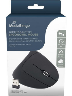 MediaRange MROS232 Ασύρματο Ποντίκι Εργονομικό Vertical Black
