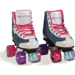 Byox Denim Quad Αυξομειούμενα Rollers Λευκά Γκρι