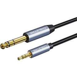 CABLETIME καλώδιο ήχου 3.5mm σε 6.35mm CT-AV321-H11G, 1m, μαύρο