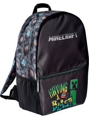 Minecraft Having The Blast Σχολική Τσάντα Πλάτης με 2 Θήκες 30x15x40 εκ