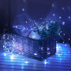Modee Lighting Χριστουγεννιάτικα Λαμπάκια LED σε Σχοινί Καφέ Ψυχρά Λευκά