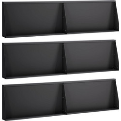 vidaXL Τοίχος Στήριξης 6 τμχ. 80 x 12 x 50 εκ. Ατσάλι Μαύρο