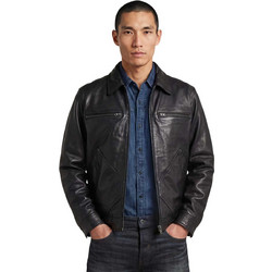 G-Star RAW Leather Bomber Ανδρικό Μπουφάν Μαύρο D30640-B508-6484