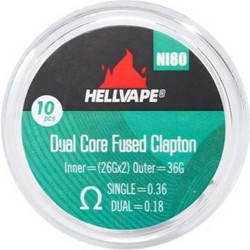 Hellvape NI80 Dual Core Fused Claptons Coils 0.36Ω - 10τμχ