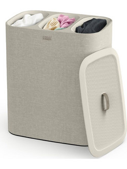 Καλάθι Απλύτων Tota Trio 50021 59,1x39,5x71cm 90lt Beige Joseph Joseph Πλαστικό, Ύφασμα