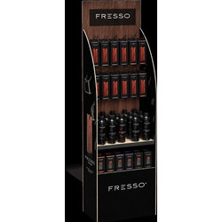 Fresso - Μεγάλο Επιδαπέδιο Ξύλινο Σταντ Προβολής Αρωματικών Αυτοκινήτου με 2 Σειρές για 72 Κρεμαστά και 45 Αρώματα Προβολής - 1 Τεμ. (000073/FRE)
