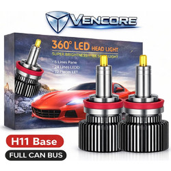 VenCore 3126-10207 - H11 - Ζεύγος Λαμπτήρων LED για Βάση H11 Κυρίως Φωτισμού Αυτοκινήτου η Μοτοσυκλέτας 45 Watt CanBus 4th Gen 18800 (9400+9400) Lumen