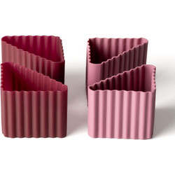 Lekkabox Bento Cups Θήκες Σιλικόνης Τρίγωνα 4 τμχ (Plum)