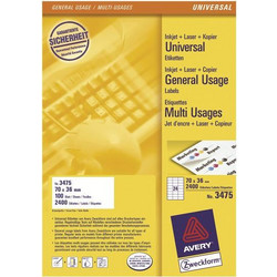 Αυτοκόλλητες Ετικέτες Avery 70 x 36mm, A4 (3475)