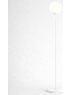 VenCore Orbia White 6091-20002 - Μοντέρνο Επιδαπέδιο Φωτιστικό Μονόφωτο Λευκό Αλουμίνιο με Βάση-Ντουί 1xE27 - Φ35 x Υ165cm