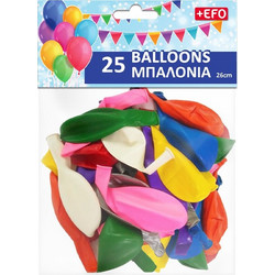 EFO ΜΠΑΛΟΝΙΑ 26εκ 25τμχ. 10 ΧΡΩΜΑΤΑ