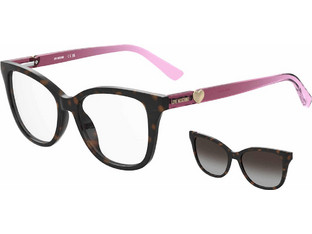Love Moschino MOL701/C 0T4/LA Γυναικείος Σκελετός Γυαλιών Οράσεως με Clip-On Κοκάλινος Ροζ Ταρταρούγα