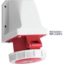 CEE Wall Socket Outlet IP67, 16A, 5-Pole, 400V, 6h, Red