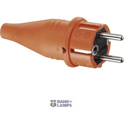 SCHUKO rubber plug, orange, 2 earthing systems, IP44