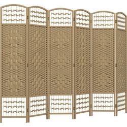 Παραβάν 6 τμημάτων 240 x 170 cm Πτυσσόμενο Διαχωριστικό Χώρου από Κυματιστές Ίνες Διαχωριστικό για Σαλόνι
