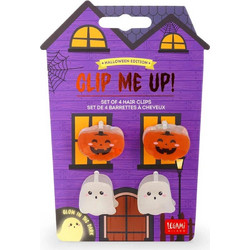 Σετ των 4 Mini Hair Clips Clip Me Up! Halloween Edition - Ghost & Bat HCL0005 Legami
