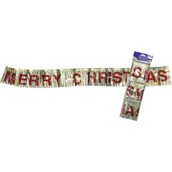 Merry Christmas Μεταλλιζέ Διακοσμητικό 110x12cm Xmasfest 1132627