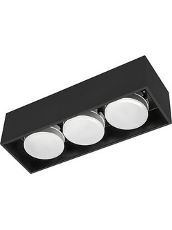 Φωτιστικό Οροφής Σποτ 123LED Ορθογώνιο 3x GX53 Black