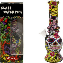 Γυάλινο Bong ATOMIC SKULL LC 15cm διάφορα χρώματα 0212885 4014663864745