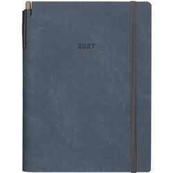 Next ημερολόγιο 2027 Denim ημερήσιο flexi μπλε 17x25εκ. με θήκη για στυλό αριστερά και λάστιχο. Δυνατότητα εκτύπωσης