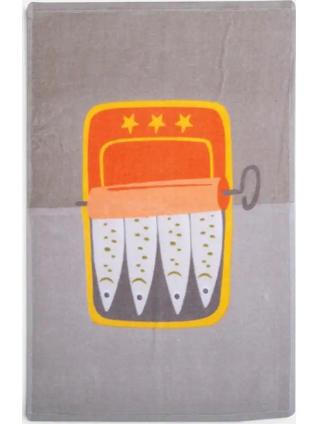 Πετσέτα Κουζίνας Βελουτέ Nef-Nef Homeware Sardines Grey 40x60