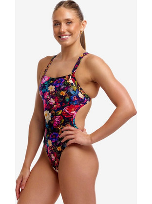 Funkita Brace Free Bed Of Roses Ολόσωμο Μαγιό Μαύρο