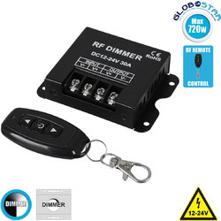 GLOBOSTAR CORE Dimmer 1CH DC 12-24V 30/15A 360W Max IP20 - RF 433.92MHz Ασύρματο Χειριστήριο - M8.7x