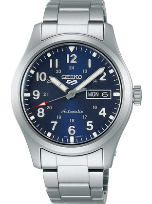 Seiko 5 Sports Ανδρικό Ρολόι Αυτόματο με Ασημί Μεταλλικό Μπρασελέ SRPG29K1
