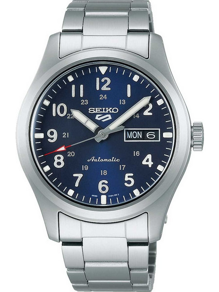 Seiko 5 Sports Ανδρικό Ρολόι Αυτόματο με Ασημί Μεταλλικό Μπρασελέ SRPG29K1