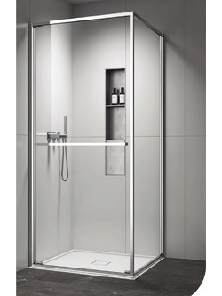 Karag Ilva 100 Cromo 90x90x200 Nano Διάφανο - Καμπίνα Ντουζιέρας με Ανοιγόμενη Πόρτα 5206836774770
