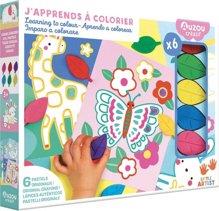 Σετ Ζωγραφικής Auzou I Learn to Colour με 6 Κηρομπογιές 3+