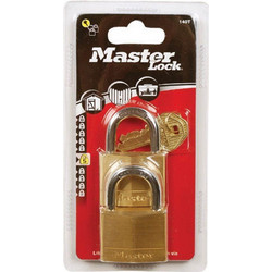 Master Lock 130EURT - Σετ 2 Λουκέτα Μπρούτζινα 30mm με Ίδιο Κλειδί